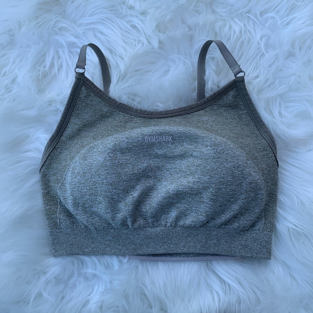 GYMSHARK khakis green with white flex high neck sports bra